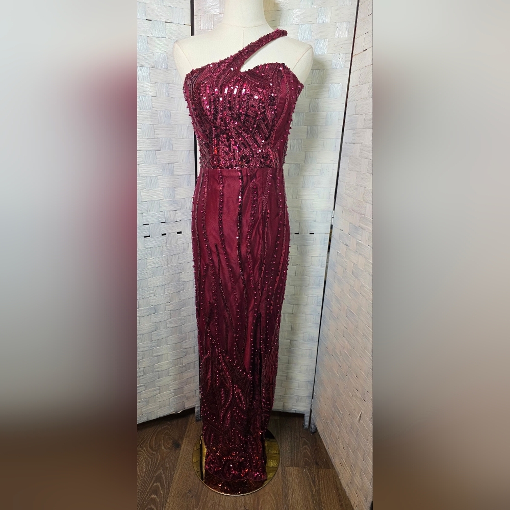 KENNY ABIM One-Shoulder Gown